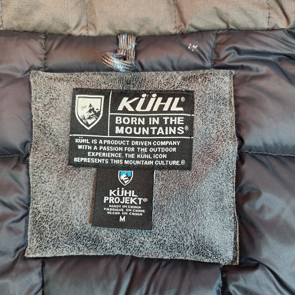 KÜHL Arktik 800 Fill Goose Down Vest Men's Medium Gray Waxed Outdoor - Picture 4 of 12